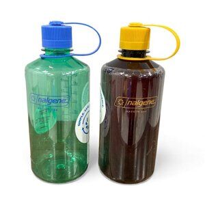 Nalgene 32 fl oz (2 pack) Plastic Narrow Mouth Water Bottle (Pastel Green/Laker)